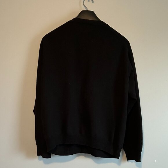 Viyella Merino Wool Button Front Cardigan - Black - XL - Picture 7 of 8